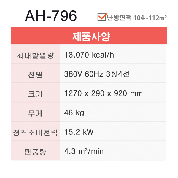 전기히터 AH-796 (34평형)